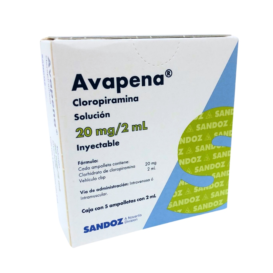 CLOROPIRAMINA C/5 20 MG/2 ML AMP AVAPENA